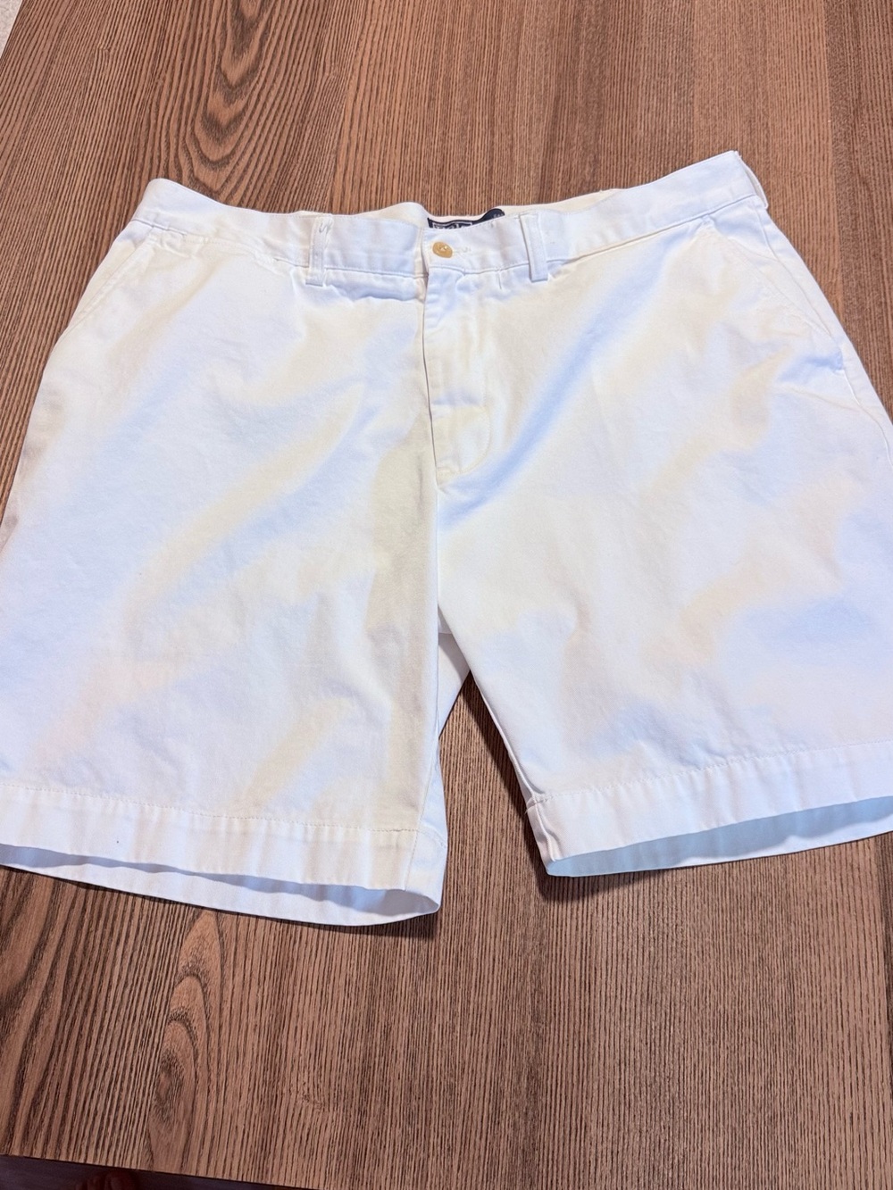 Ralph Lauren White Flat Front Cotton Shorts 38